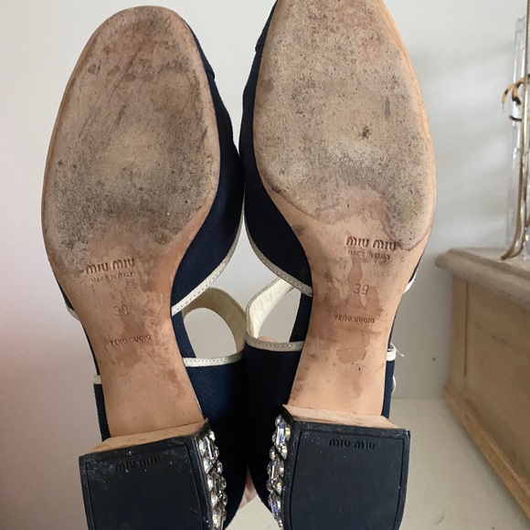 Miu Miu jeweled heel canvas sandal - Picture 5 of 7